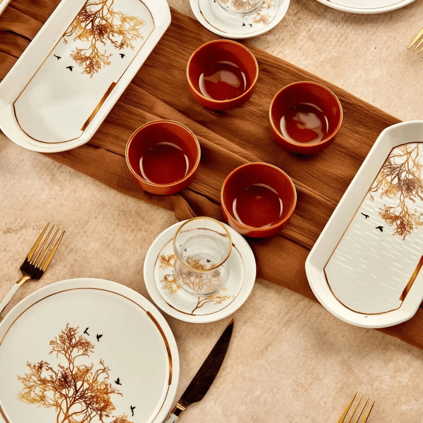 Set pjatash çeramike 21 pjesë Gold Premium - 6 persona